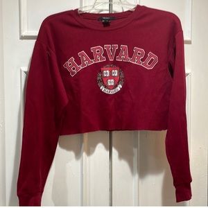 Harvard Long Sleeve Crop Top - Like New